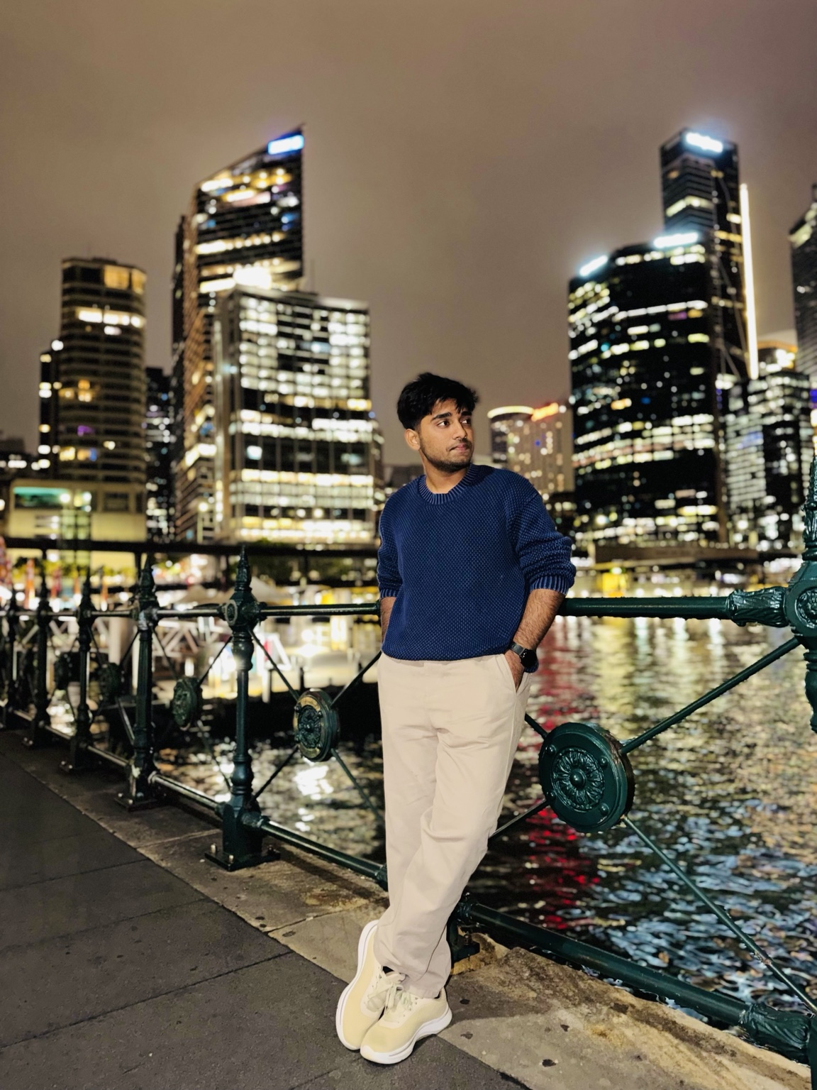 City night waterfront